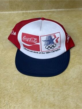 Vintage 1984 Coca Cola 1984 Olympics Los Angeles trucker hat SnapBack